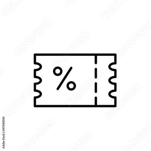 Discount coupon ticket outline icon vector design good for web or mobile app