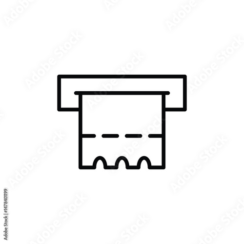 ticket vending machine outline icon vector design good for web or mobile app