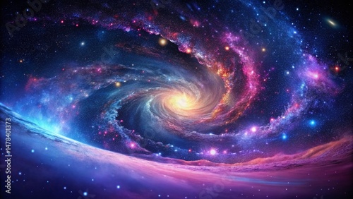 Dreamlike Cosmic Dust Galaxy Night Sky - Surreal Space Background