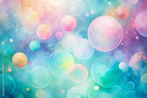 Dreamlike Watercolor Circle Pattern: Surreal Minimalist Background