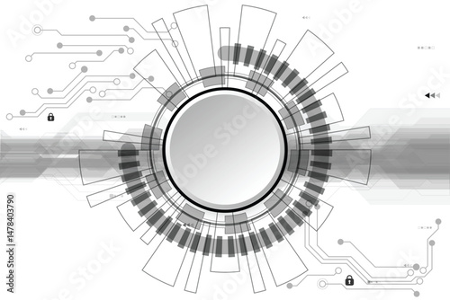 Vector technology circuit board communication concept for background
