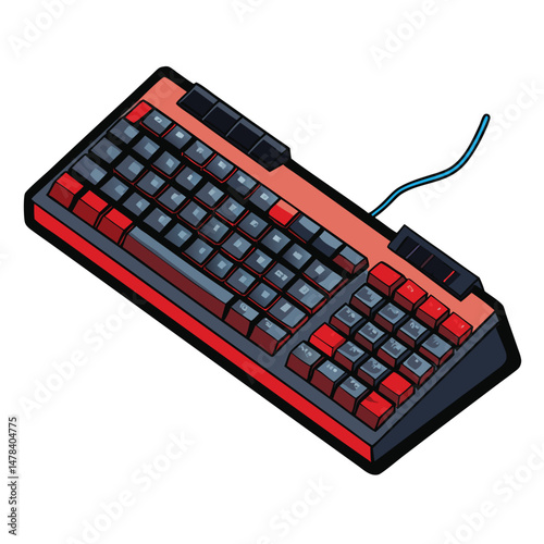 Six classic keyboard gaming instrument isolated on white background