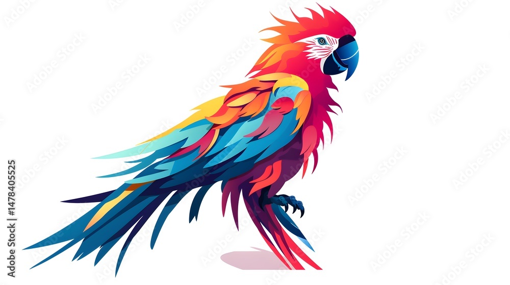 Fototapeta premium Professional Parrot Cartoon Vector Illustration for Silhouette Design Projects