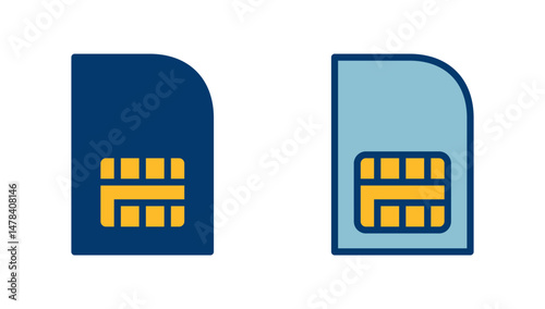 Sim card icon vector isolated on white background. Mobile slot icon. Mobile cellular phone sim card chip.