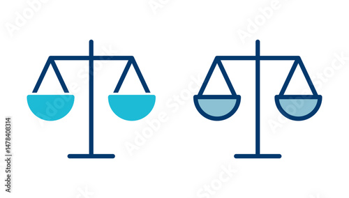 Scales icon vector isolated on white background . Law scale icon. Justice sign
