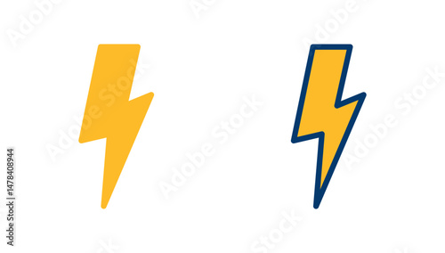 Lightning icon vector isolated on white background. Bolt icon vector. Energy and thunder electric icon