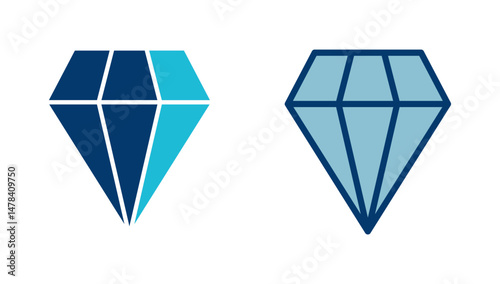 Diamond icon vector isolated on white background. Diamond vector icon. Gemstone symbol