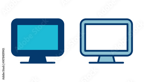 Computer icon vector isolated on white background. PC Icon vector. Computer monitor icon. Flat PC symbol