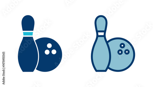 Bowling game Pin Icon vector isolated on white background. Bowling icon, ball and pin