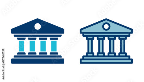 Bank icon vector isolated on white background. bank vector icon, museum, university