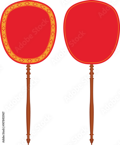 buddhist-fan-set,
monk-ceremonial-fans,
four-buddhist-monastic-fans,
thai-buddhist-handheld-fans

