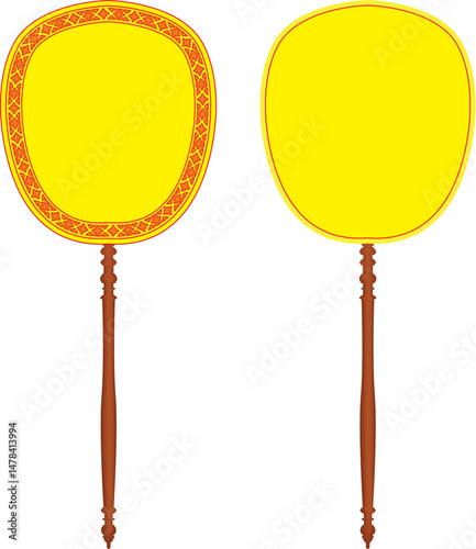 buddhist-fan-set,
monk-ceremonial-fans,
four-buddhist-monastic-fans,
thai-buddhist-handheld-fans
