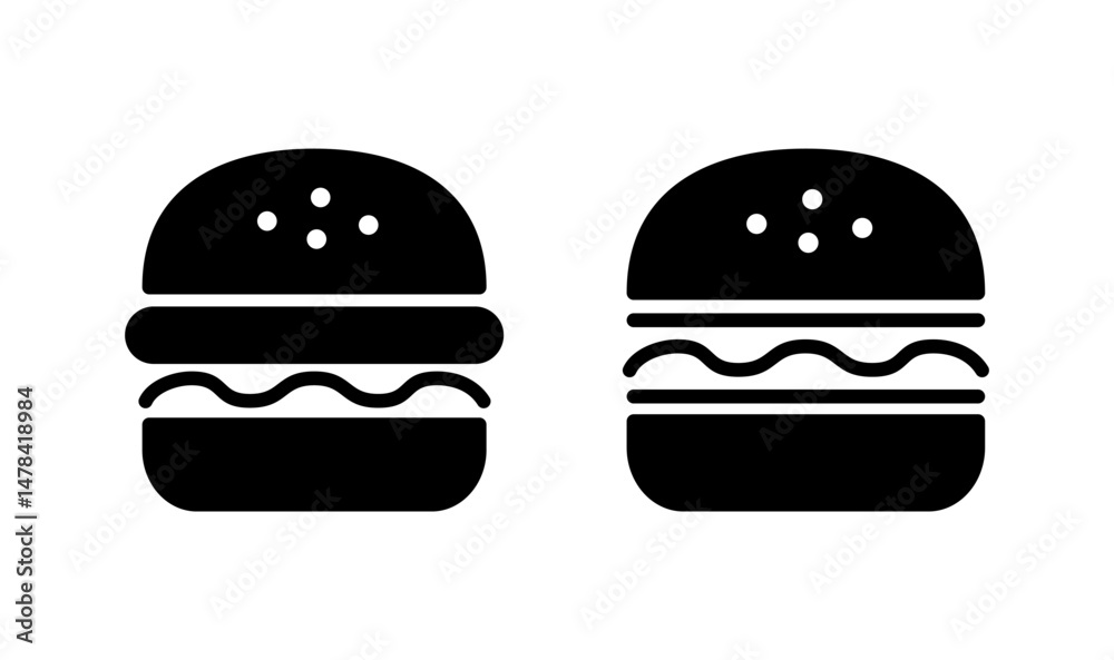 Fototapeta premium Burger icon logo design. burger sign and symbol. hamburger