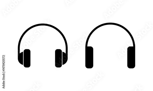Headphone icon logo design. Headvector sign and symbol