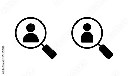 Hiring icon logo design. Search job vacancy sign and symbol. Human resources concept. Recruitment