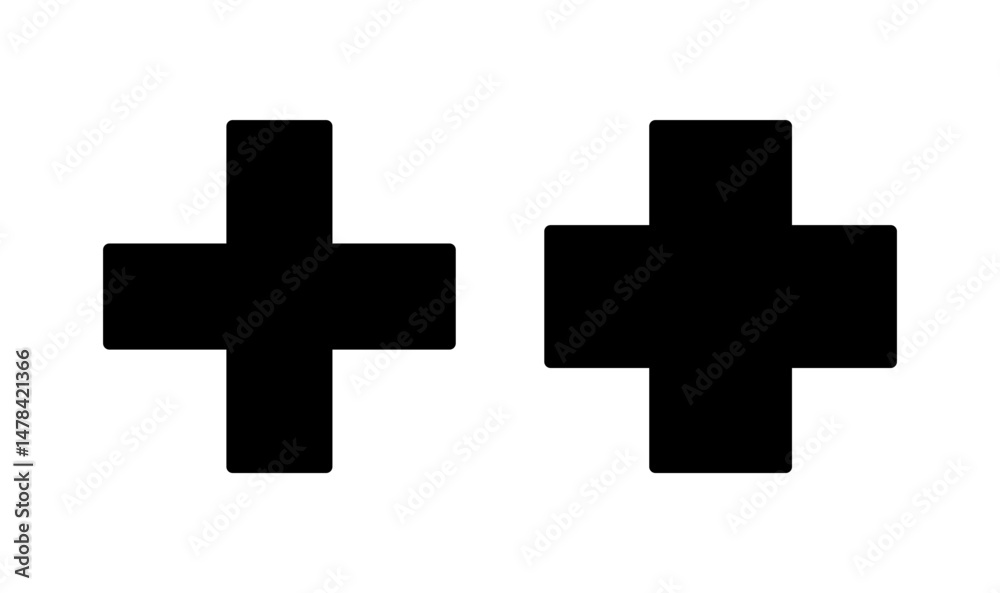 Fototapeta premium Plus icon logo design. Add plus sign and symbol