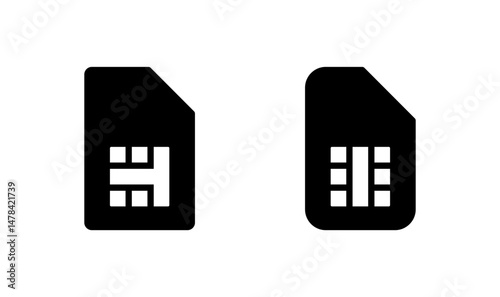 Sim card icon logo design. dual sim card sign and symbol