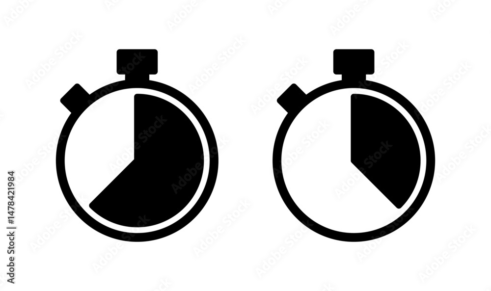 Stopwatch icon logo design. Timer sign and symbol. Countdown icon. Period of time Stopwatch icon logo design. Timer sign and symbol. Countdown icon. Period of time