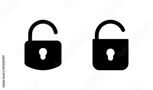 Unlock icon logo design. Unlock sign and symbol. unlocked padlock icon