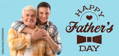 Young man hugging his dad o...