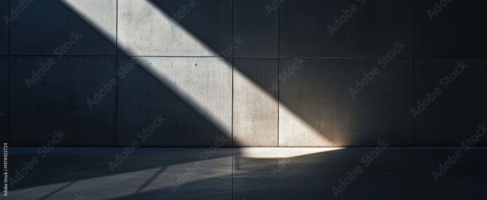 Obraz premium Light Beam Striking a Concrete Wall and Floor