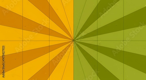 Vintage Retro Sunburst Design in Two Complementary Colors
