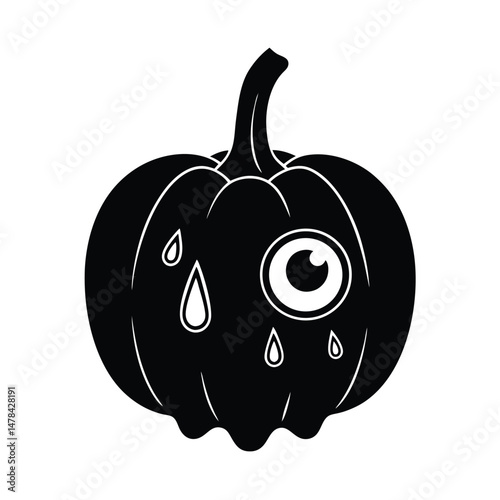 pumpkin with single eye slime on white