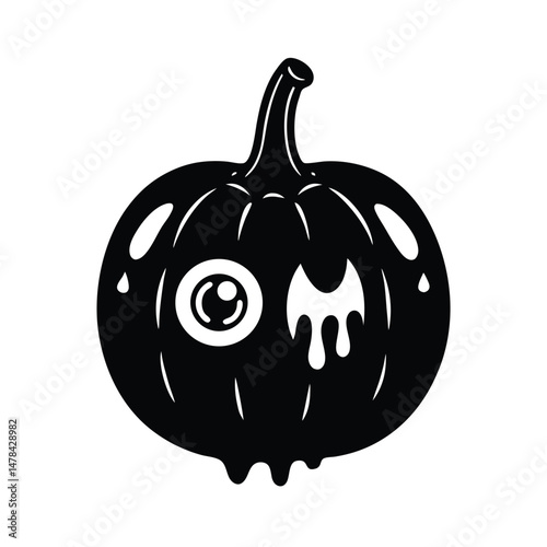 pumpkin with single eye slime on white