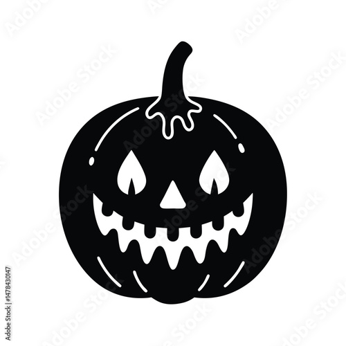 pumpkin with stitched face slime on white