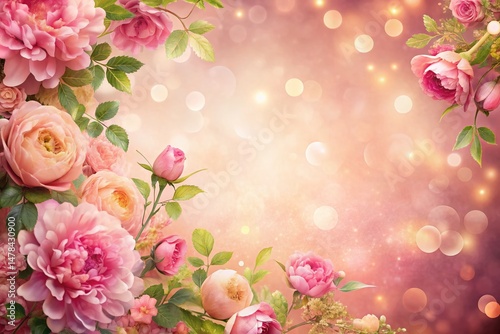 Elegant Pink Floral Vintage Backdrop for Portraits - Romantic Studio Photography Background