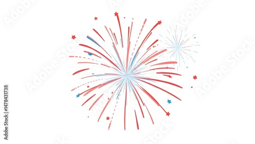 fireworks on the white background