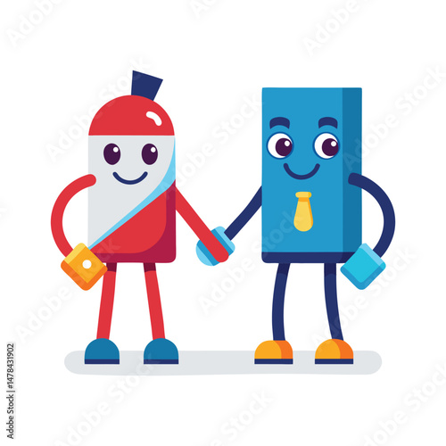 Flat and Minimal Shake Hands icon vector illustration isolated on white background