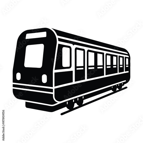 Flat and Minimal train icon vector illustration isolated on white background