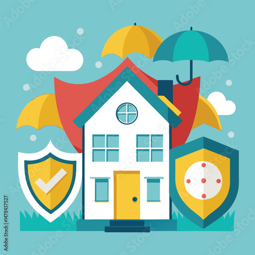 House insurance protection concept vector