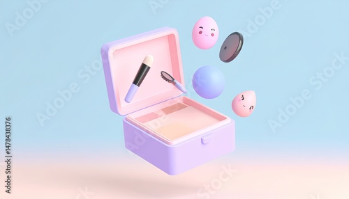 Futuristic Makeup Set with Galaxy-Inspired Design – Sparkling Nighttime Beauty Concept

