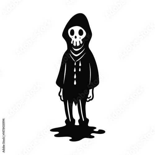skeleton in hoodie slime on white