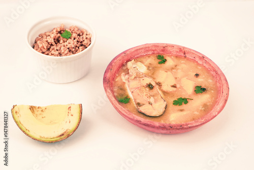 Sancocho soup typical Colombian food with beef 