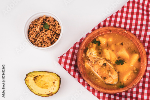 Sancocho soup typical Colombian food with beef 