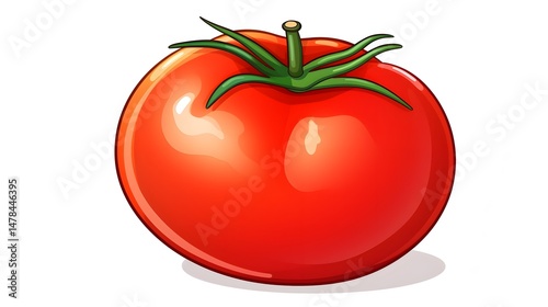 Colorful Tomato Vegetable Cartoon Vector Illustration for Design Projects
