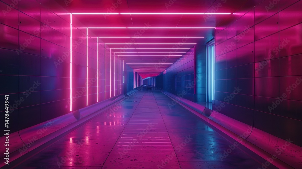 Fototapeta premium Neon Lights Tunnel