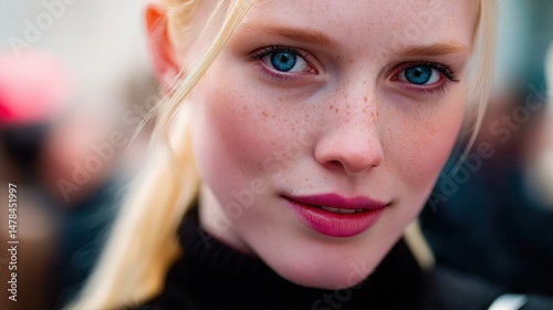 Close-up portrait of a blon...