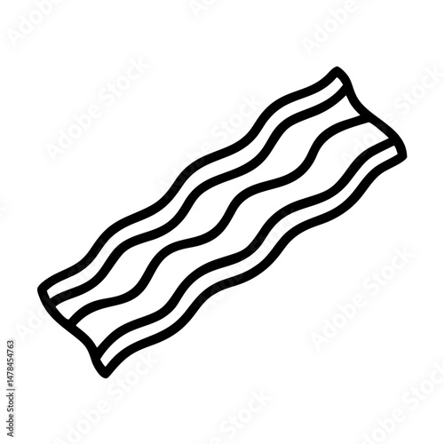 bacon strip on transparent background for web and graphic design