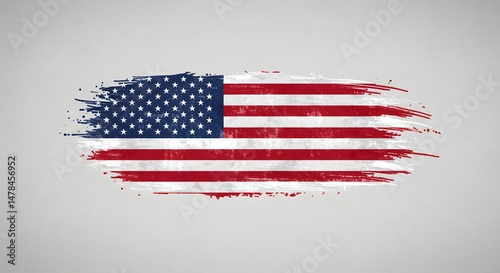 Grunge American Flag Distressed, Patriotism, USA, Independence Day, Vector Illustration