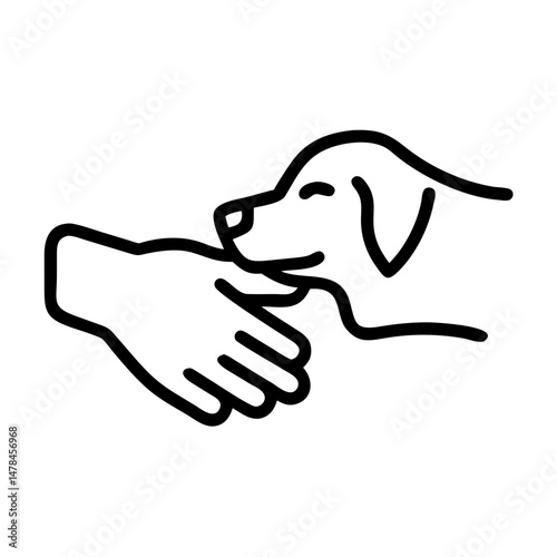Hand petting dog on transparent background for web and graphic design