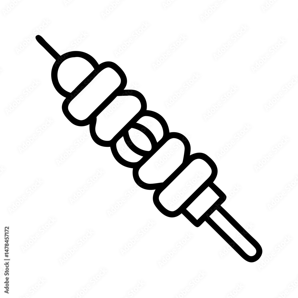 Fototapeta premium Kebab skewer on transparent background for web and graphic design