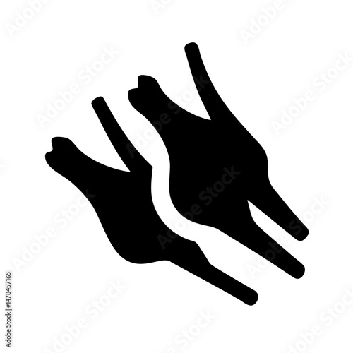 Lamb chops silhouette on transparent background for web and graphic design