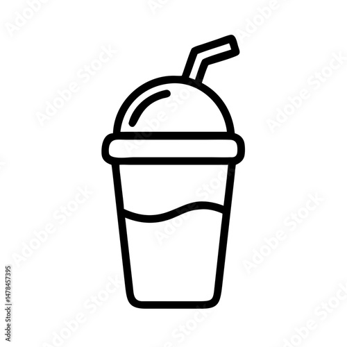 Milk shake on transparent background for web and graphic design