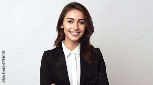 Smiling Business Woman in Suit