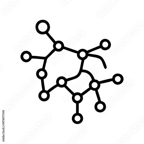 Neural connections on transparent background for web and graphic design