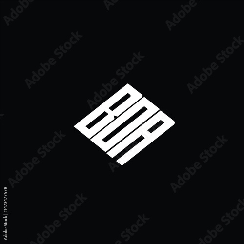 BOA letter logo design on black background.